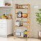 Costway Multifunctional 4 Shelf Bamboo Bookcase Ladder Plant Flower Stand Rack Storage